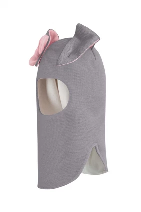 Зимова шапочка-шолом Corona.hm "Зайка" димка рожевий бантик