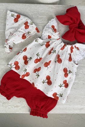 Комплект з мусліну *Вишенька*