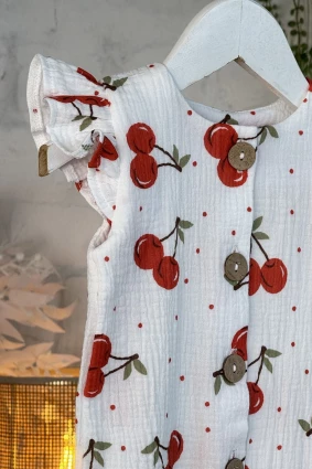 Ромпер з мусліну *Вишенька* + пов'язка