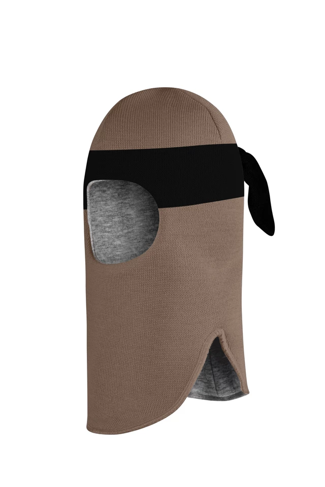 Зимова шапочка-шолом Corona.hm "Ніндзя"  молочний шоколад