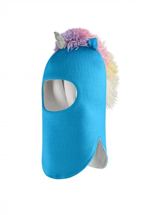 Зимняя шапочка шлем Corona.hm "Единорожка" бирюза