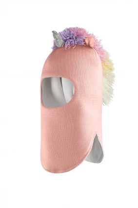 Зимова шапочка-шолом Corona.hm "Єдиноріжка" пудра