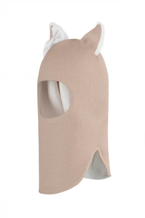 Зимняя шапочка-шлем Corona.hm "Лисичка" беж золотой