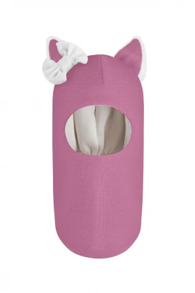 Зимняя шапочка-шлем Corona.hm "Лисичка" пыльно-розовый