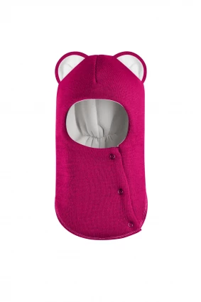 Зимняя шапочка-шлем Corona.hm “Лев” на кнопках малина