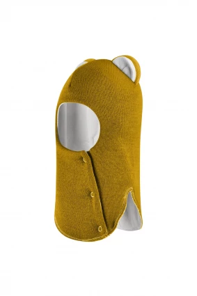 Зимова шапочка-шолом Corona.hm “Лев” із кнопками медовий