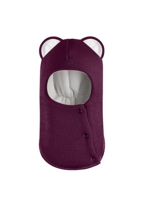 Зимова шапочка-шолом Corona.hm "Міс Левиця"  із кнопками  бордо