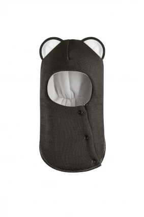 Зимняя шапочка шлем Corona.hm "Мисс Львица" на кнопках графит