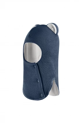 Зимова шапочка-шолом Corona.hm "Міс Левиця"  із кнопками  джинс