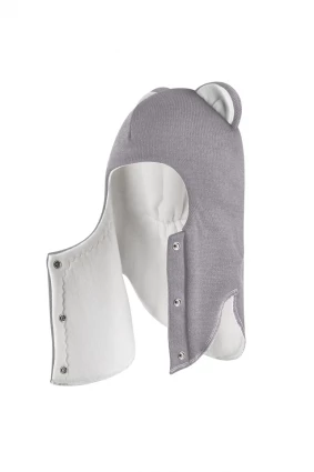 Зимова шапочка-шолом Corona.hm "Міс Левиця"  із кнопками  димка