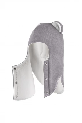 Зимова шапочка-шолом Corona.hm "Міс Левиця"  із кнопками  димка