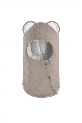 Зимова шапочка-шолом Corona.hm "Міс Левиця"  із кнопками  капучіно