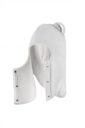 Зимова шапочка-шолом Corona.hm "Міс Левиця"  із кнопками  молоко