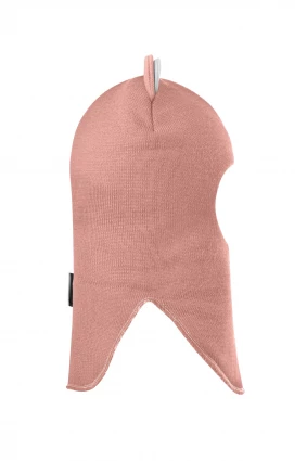 Зимова шапочка-шолом Corona.hm "Міс Левиця"  із кнопками  пудра