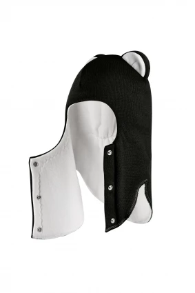 Зимова шапочка-шолом Corona.hm "Міс Левиця"  із кнопками  чорний