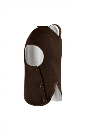 Зимова шапочка-шолом Corona.hm "Міс Левиця"  із кнопками  шоколад