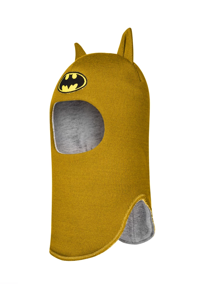 Зимняя шапочка шлем Corona.hm "Бэтмен" медовый