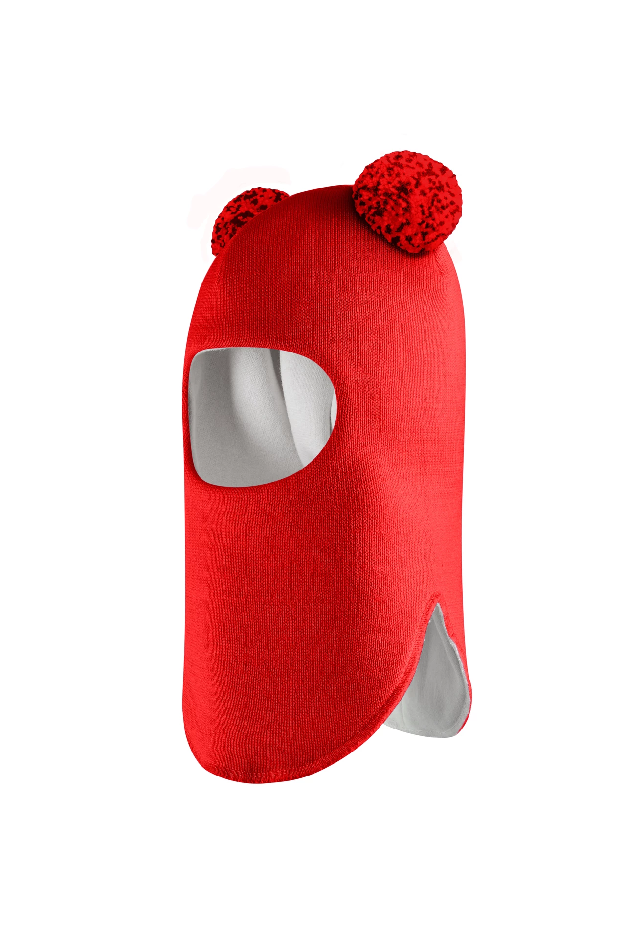 Зимова шапочка-шолом Corona.hm "Пандочка з помпонами МЕЛАНЖ" червоний