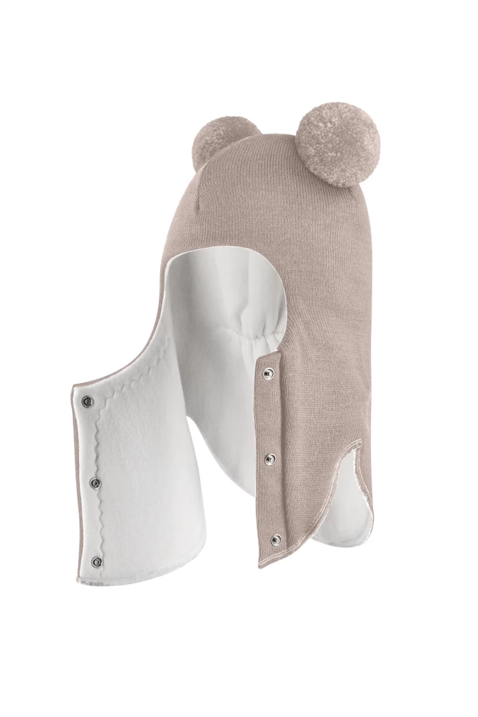 Зимова шапочка-шолом Corona.hm "Пандочка"  із кнопками  лате