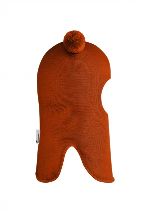 Зимова шапочка-шолом Corona.hm "Пандочка"  із кнопками  помаранчевий