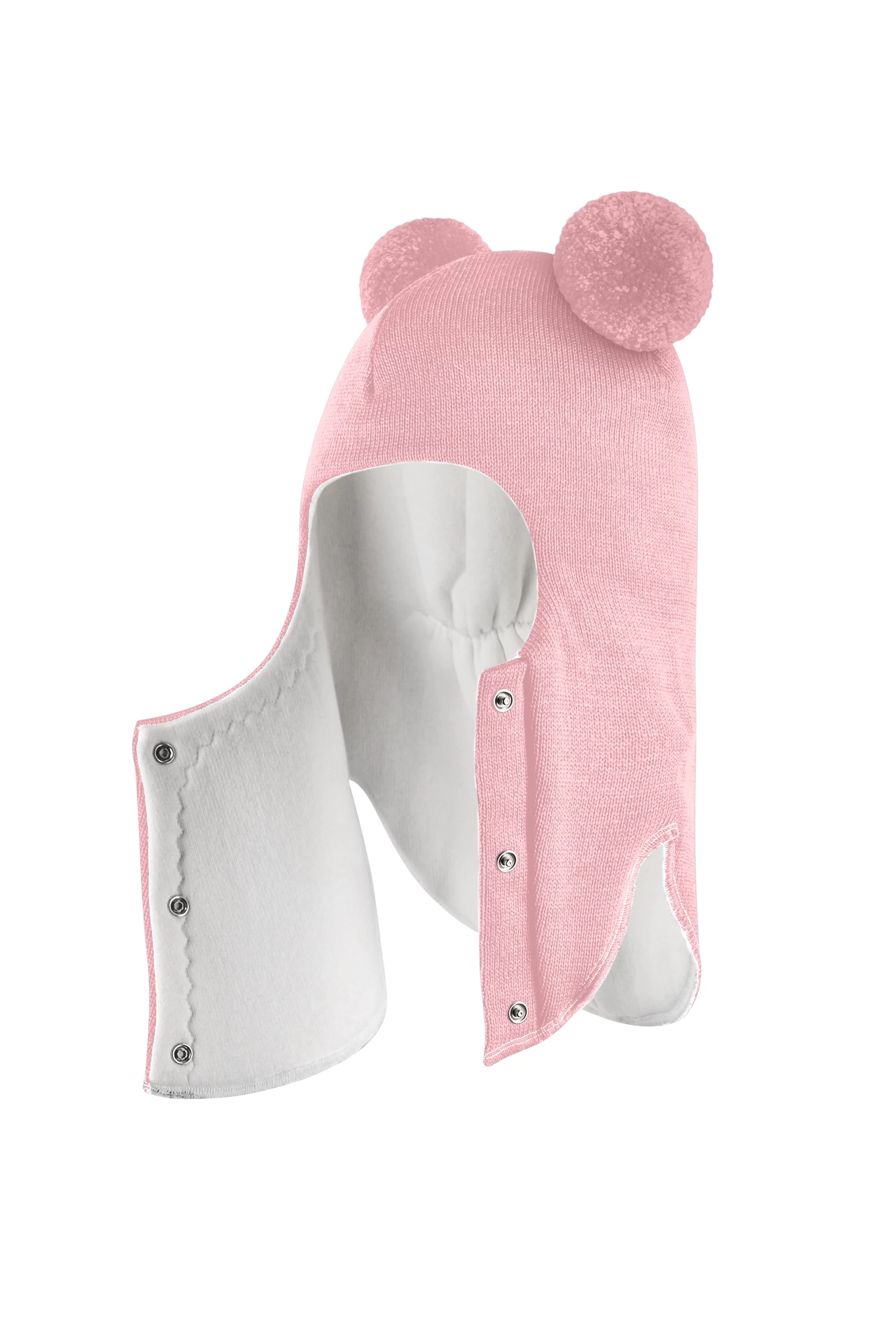 Зимова шапочка-шолом Corona.hm "Пандочка"  із кнопками  рожевий