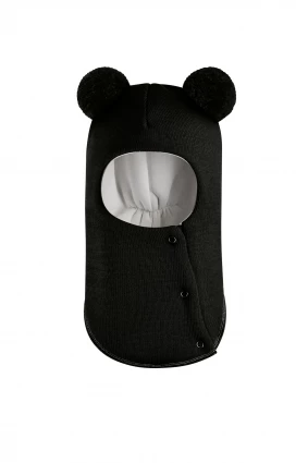 Зимова шапочка-шолом Corona.hm "Пандочка"  із кнопками чорний