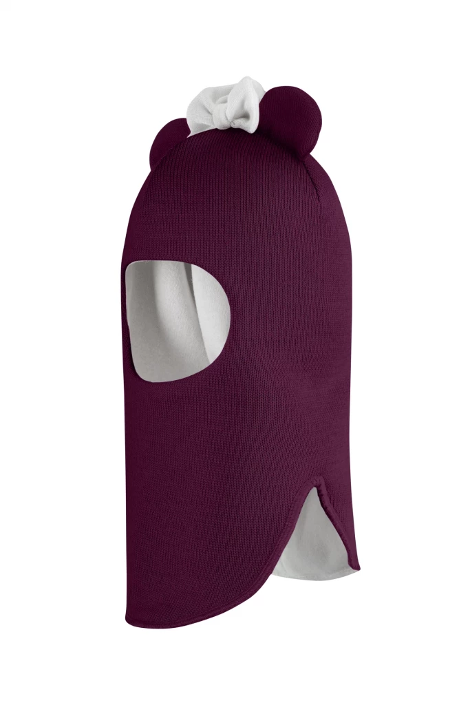 Зимняя шапочка шлем Corona.hm "Мисс Минни" бордо