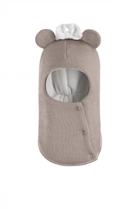 Зимова шапочка-шолом Corona.hm "Міс Мінні" з кнопочками капучіно