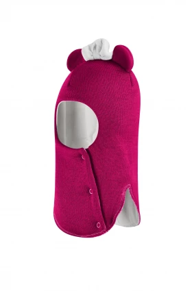 Зимова шапочка-шолом Corona.hm "Міс Мінні" з кнопочками малина