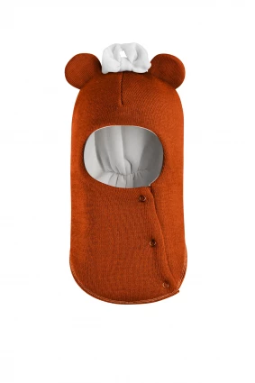 Зимова шапочка-шолом Corona.hm "Міс Мінні" з кнопочками помаранчевий