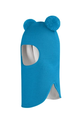 Зимова шапочка-шолом Corona.hm "Пандочка" бірюза