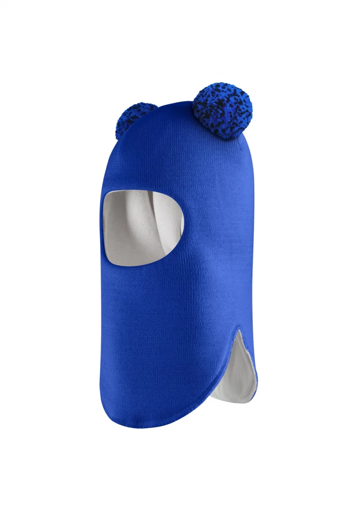 Зимова шапочка-шолом Corona.hm "Пандочка з помпонами МЕЛАНЖ" електрик