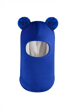 Зимова шапочка-шолом Corona.hm "Пандочка з помпонами МЕЛАНЖ" електрик