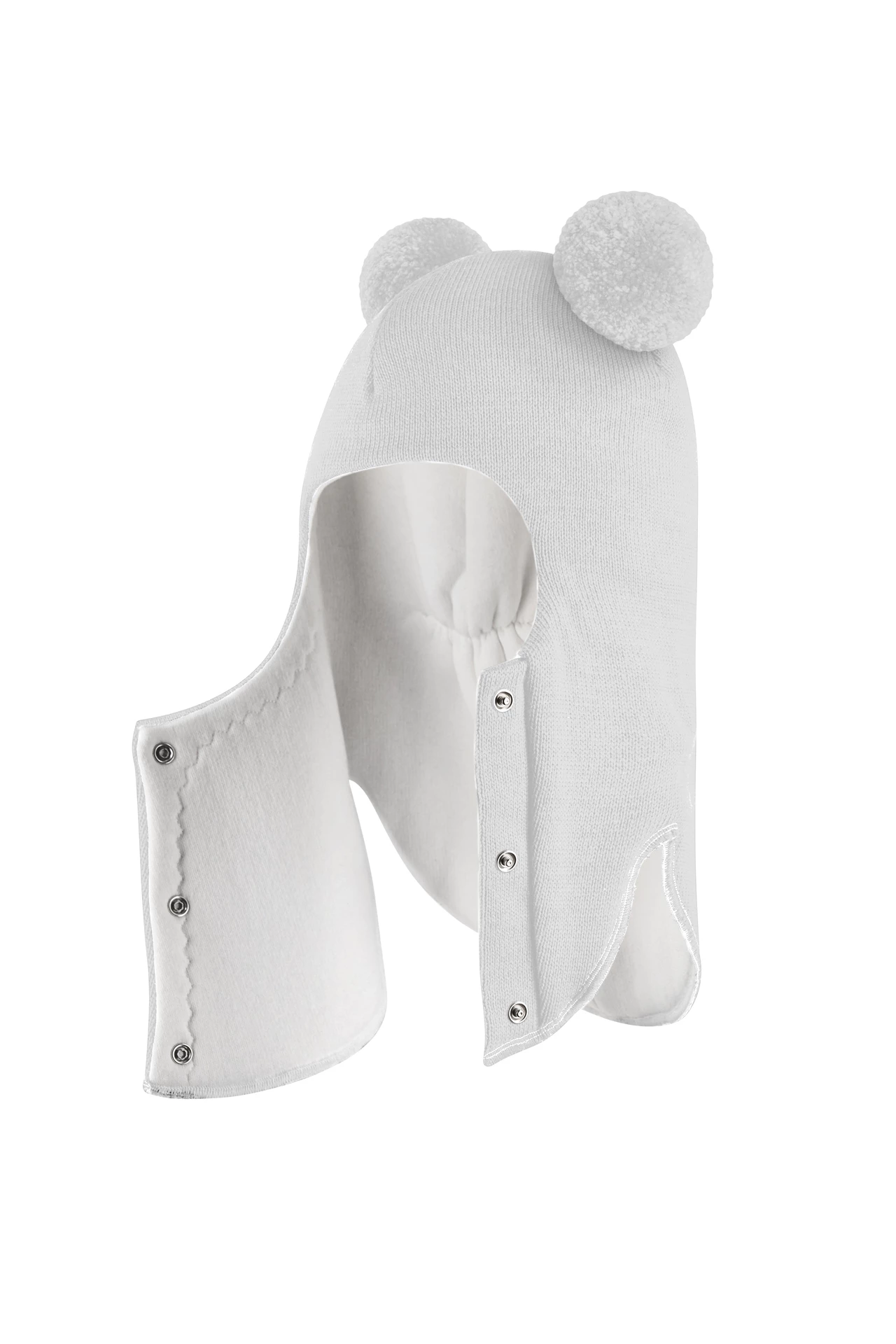 Зимова шапочка-шолом Corona.hm "Пандочка"  із кнопками  молоко