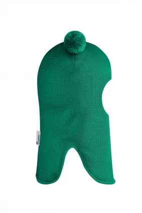 Зимова шапочка-шолом Corona.hm "Пандочка"  із кнопками  смарагд
