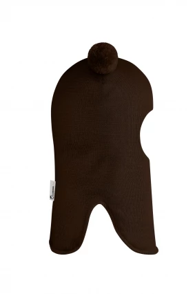 Зимова шапочка-шолом Corona.hm "Пандочка"  із кнопками  шоколад