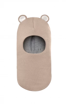 Зимняя шапочка-шлем Corona.hm "Мисс Мишутка"  беж золотой