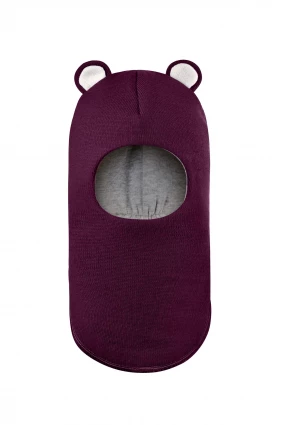 Зимняя шапочка-шлем Corona.hm "Мисс Мишутка"  бордо