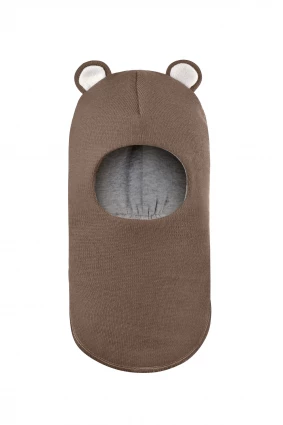 Зимняя шапочка-шлем Corona.hm "Мисс Мишутка"  молочный шоколад