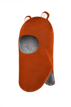 Зимняя шапочка-шлем Corona.hm "Мисс Мишутка"  оранж