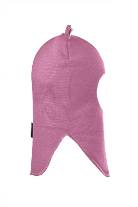 Зимняя шапочка-шлем Corona.hm "Мисс Мишутка"  пыльно-розовый