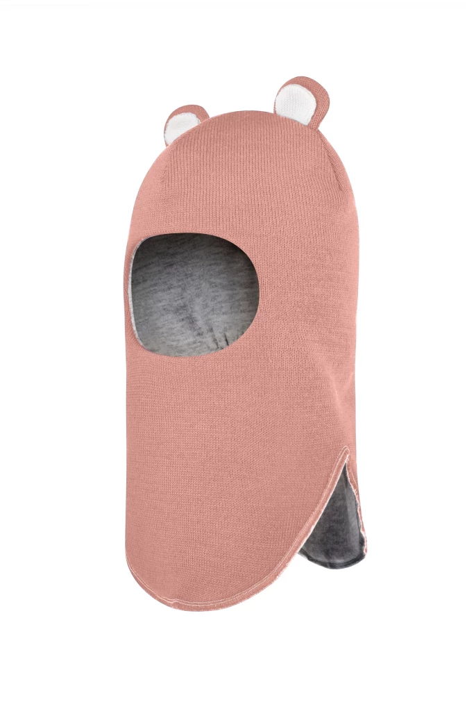 Зимняя шапочка-шлем Corona.hm "Мисс Мишутка"  пудра