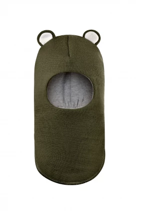 Зимняя шапочка-шлем Corona.hm "Мисс Мишутка"  хаки