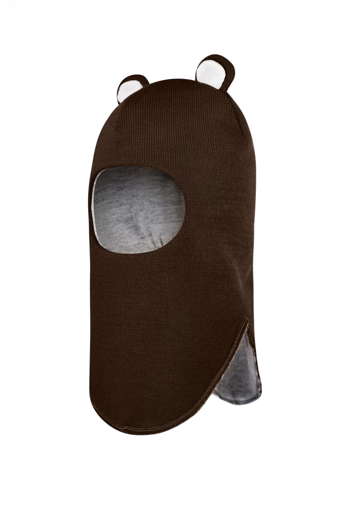 Зимняя шапочка-шлем Corona.hm "Мисс Мишутка" шоколад