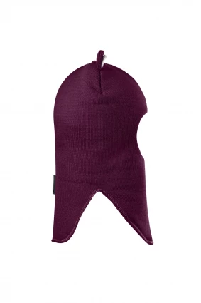 Зимняя шапочка-шлем Corona.hm "Мисс Мишутка" на кнопочках бордо