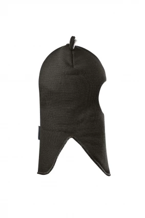 Зимняя шапочка-шлем Corona.hm "Мисс Мишутка" на кнопочках графит