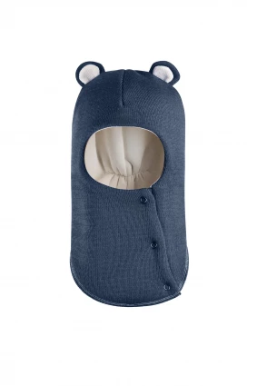 Зимняя шапочка-шлем Corona.hm "Мисс Мишутка" на кнопочках джинс