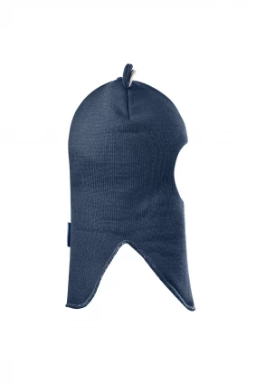 Зимняя шапочка-шлем Corona.hm "Мисс Мишутка" на кнопочках джинс