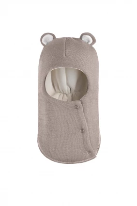 Зимова шапочка-шолом Corona.hm "Міс Ведмедиця" з кнопочками капучіно