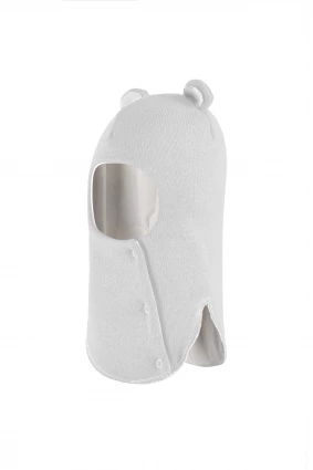 Зимняя шапочка-шлем Corona.hm "Мисс Мишутка" на кнопочках молоко